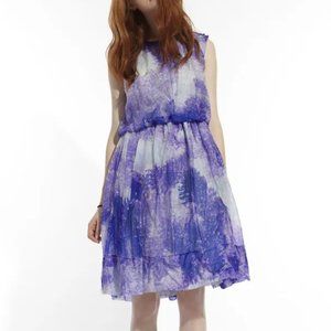 Chris Benz SS/10 Runway Purple Watercolour-Print Dress